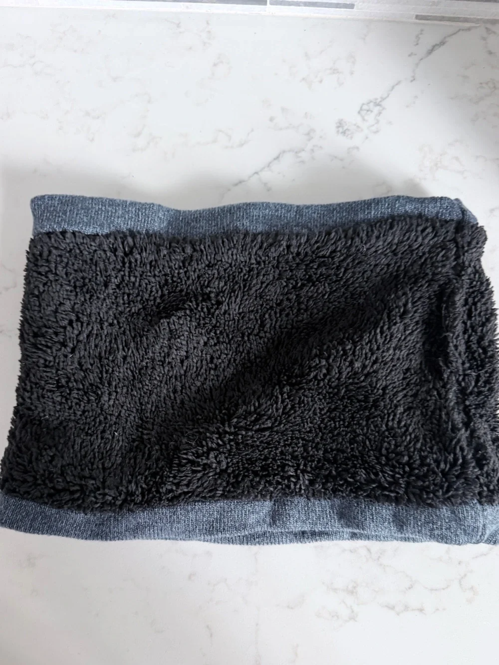 Vintage Y2K Unisex Heather Gray Fleece Lined Knit Neck Warmer cowl neck scarf